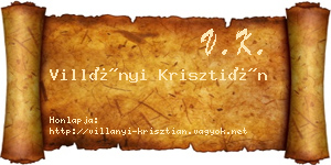 Villányi Krisztián névjegykártya